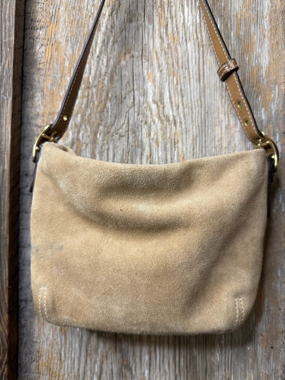 Vintage Coach Legacy Mini Tan Suede Shoulder Bag Handbag Y2K - Picture 7 of 16